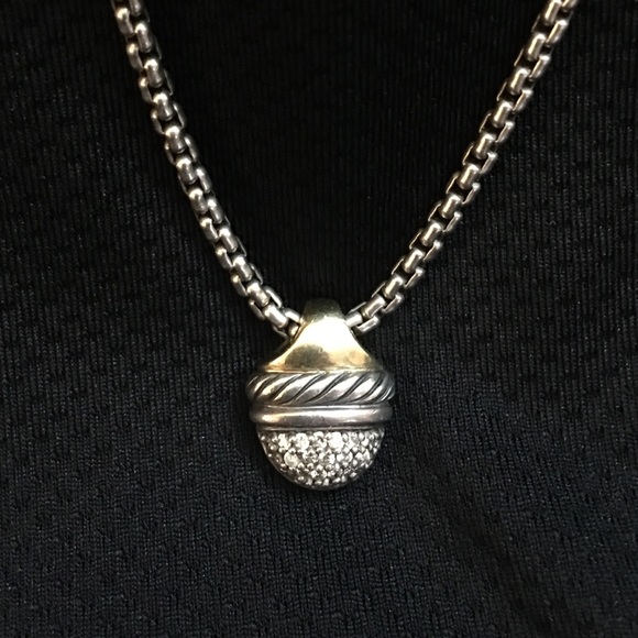 David Yurman Jewelry - David Yurman Diamond gold and silver necklace